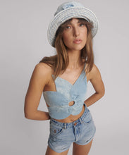 Load image into Gallery viewer, DENIM FLOWER TOP