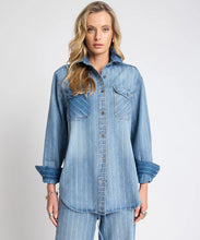 Load image into Gallery viewer, BLUE STRIPE EVERYDAY DENIM SHIRT