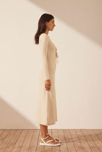Load image into Gallery viewer, EVE LONG SLEEVE KEYHOLE MIDI DRESS