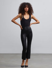 Load image into Gallery viewer, FAUX LEATHER CROP FLARE