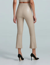 Load image into Gallery viewer, FAUX LEATHER CROP FLARE SAND