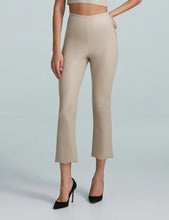 Load image into Gallery viewer, FAUX LEATHER CROP FLARE SAND