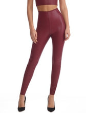 Load image into Gallery viewer, FAUX LEATHER LEGGING GARNET
