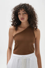 Load image into Gallery viewer, ASYMETRICAL JERSEY TANK BURNT OCHRE