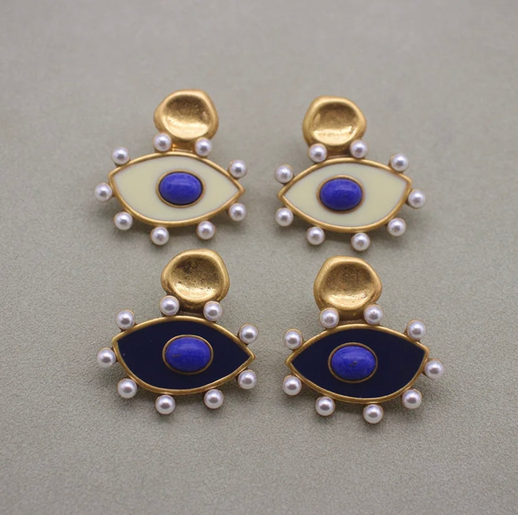 EVIL EYE ENAMEL STUD