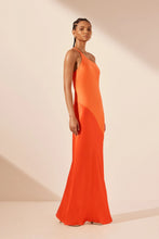 Load image into Gallery viewer, MIA CONTRAST ONE SHOULDER COWL BACK MAXI DRESS
