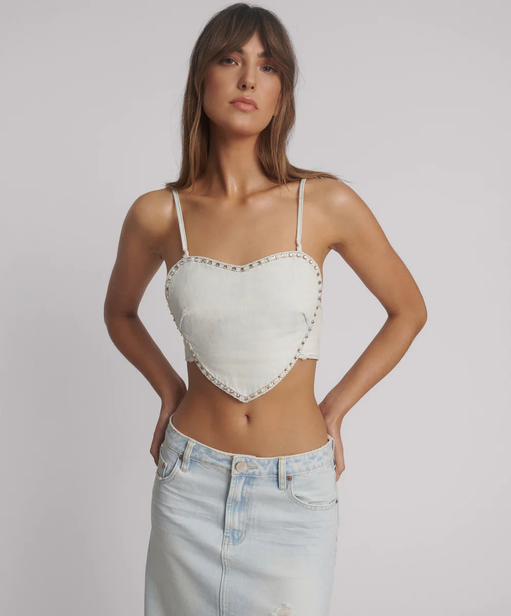 DENIM HEART TOP