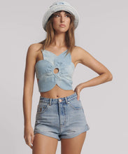 Load image into Gallery viewer, DENIM FLOWER TOP
