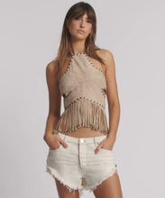 Load image into Gallery viewer, STUDDED SUEDE FRINGED STAR TOP
