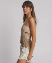 Load image into Gallery viewer, STUDDED SUEDE FRINGED STAR TOP
