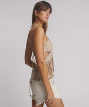 Load image into Gallery viewer, STUDDED SUEDE FRINGED STAR TOP
