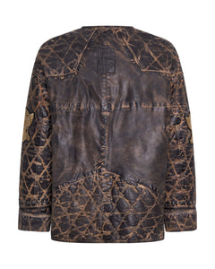 QUILTED STAR LEATHER JACKET