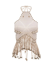 Load image into Gallery viewer, STUDDED SUEDE FRINGED STAR TOP
