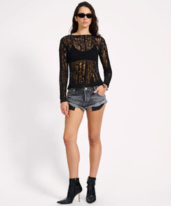 LADDERED KNIT TOP