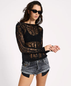 LADDERED KNIT TOP