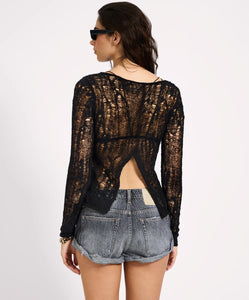 LADDERED KNIT TOP