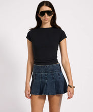 Load image into Gallery viewer, PLEATED MINI DENIM SKIRT
