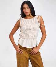 Load image into Gallery viewer, EVELYN GATHERED RUCHED TIE TOP
