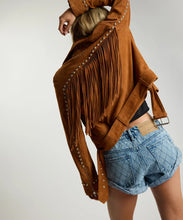 Load image into Gallery viewer, WISKEY FRINGED STUDDED JACKET
