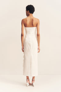 CAMPBELL RUFFLE MIDI DRESS
