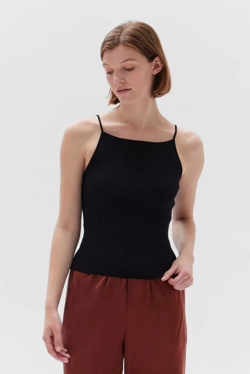 FREYA KNIT TANK BLACK