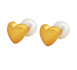PUFFY HEART STUDS