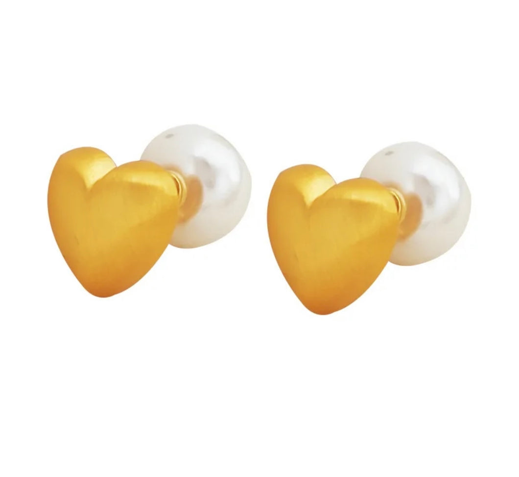 PUFFY HEART STUDS
