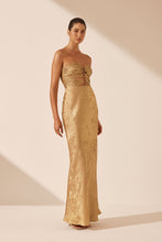 Load image into Gallery viewer, ROYALE STRAPLESS LACEUP MAXI
