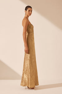 ROYALE STRAPLESS LACEUP MAXI