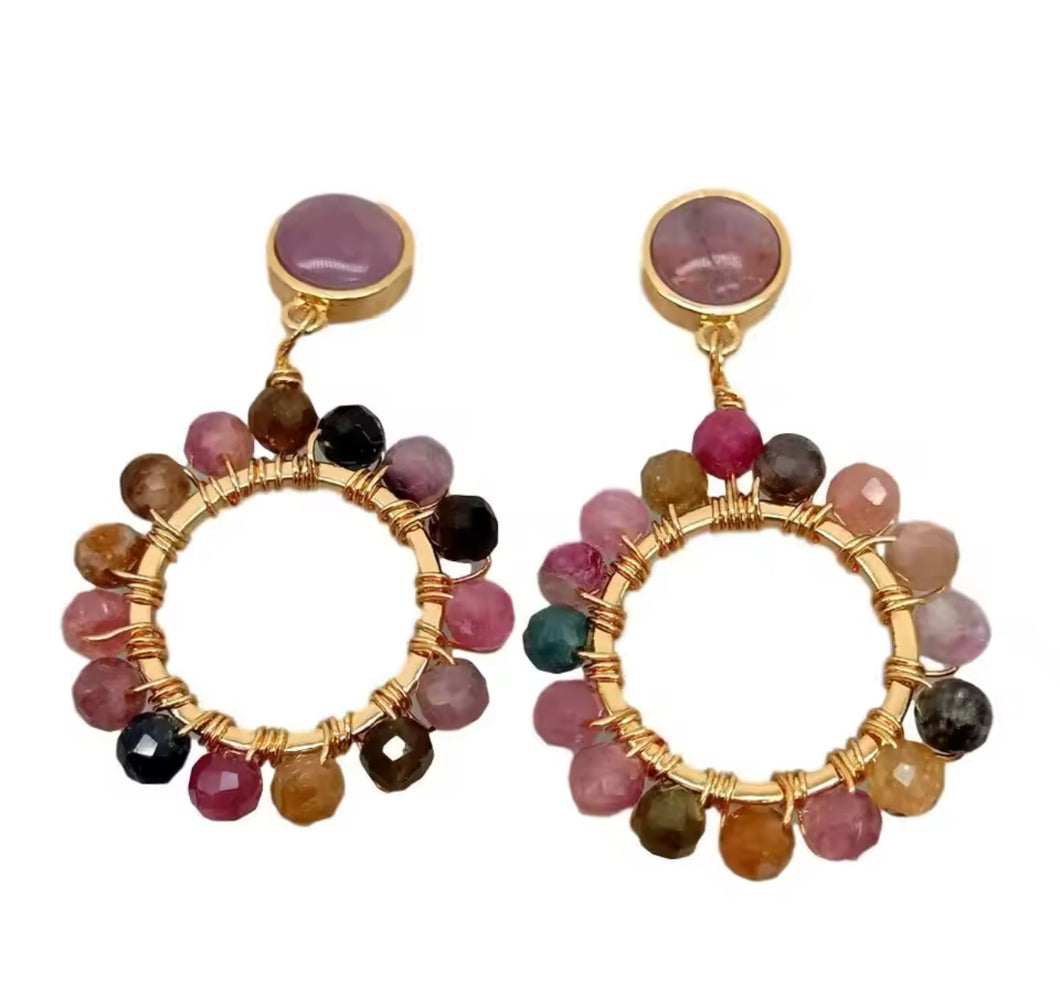 GEMSTONE CIRCLE DROP