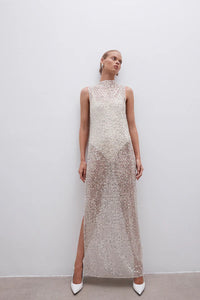 ASTERI HIGH NECK MAXI DRESS