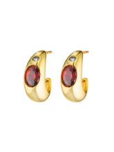 Load image into Gallery viewer, BAMBI HOOPS GARNET
