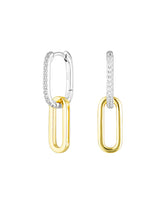 Load image into Gallery viewer, CELINE EARRINGS SILVER PAVÉ/GOLD
