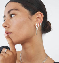 Load image into Gallery viewer, CELINE EARRINGS SILVER PAVÉ
