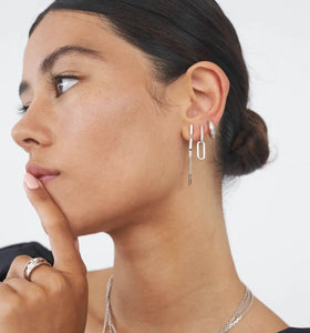 CELINE EARRINGS SILVER PAVÉ