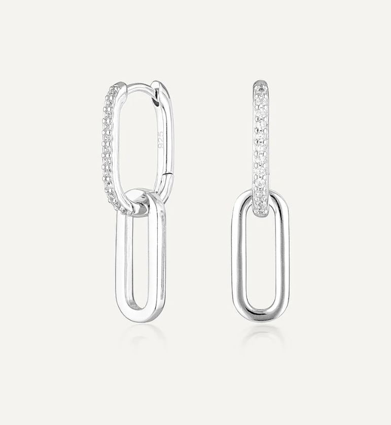 CELINE EARRINGS SILVER PAVÉ
