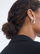 Load image into Gallery viewer, PRISCILLA PAVE HOOPS SILVER
