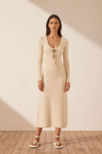 Load image into Gallery viewer, EVE LONG SLEEVE KEYHOLE MIDI DRESS
