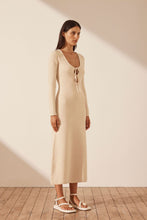 Load image into Gallery viewer, EVE LONG SLEEVE KEYHOLE MIDI DRESS
