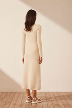 Load image into Gallery viewer, EVE LONG SLEEVE KEYHOLE MIDI DRESS
