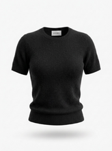 Load image into Gallery viewer, KAT KNIT TEE BLACK
