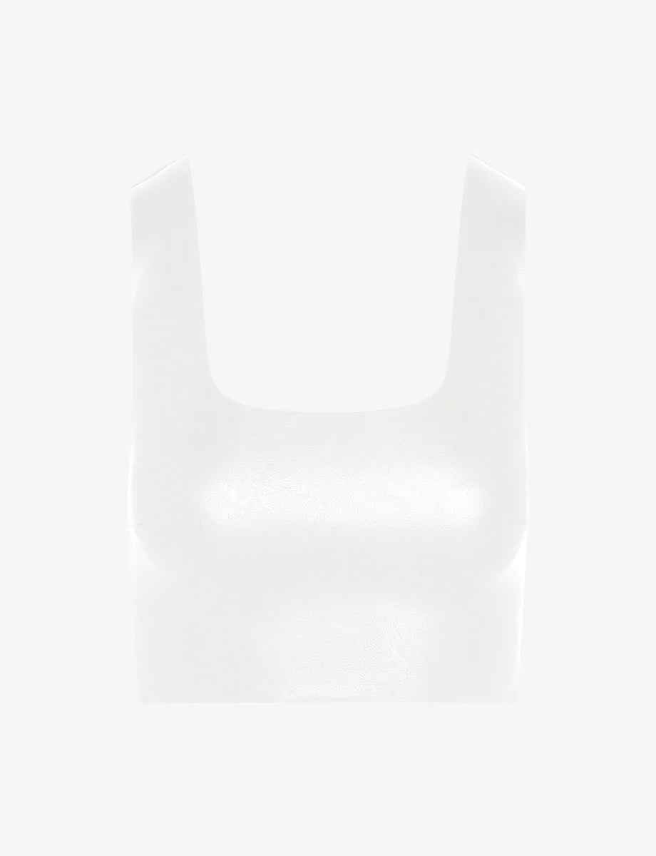 FAUX LEATHER CROP WHITE