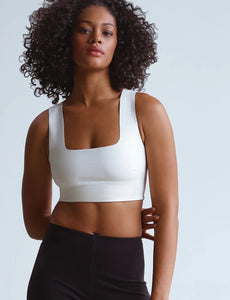 FAUX LEATHER CROP WHITE