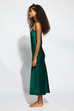 Load image into Gallery viewer, SILK LACE SLIP DRESS EMERALD
