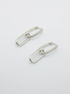 CELINE EARRINGS SILVER PAVÉ