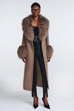 Load image into Gallery viewer, LILY WOOL/FUR TRIM COAT
