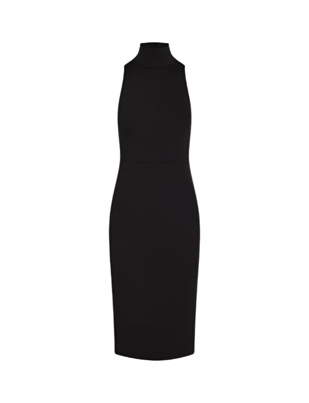 NEOPRENE TURTLENECK DRESS