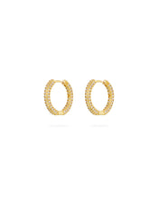 Load image into Gallery viewer, PRISCILLA PAVE HOOPS GOLD
