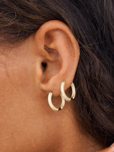 Load image into Gallery viewer, PRISCILLA PAVE HOOPS GOLD
