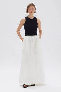 PHILIPA POPLIN MIDI SKIRT